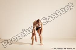 Underwear Gymnastic poses Man White Slim Bald Dancing Dynamic poses Academic